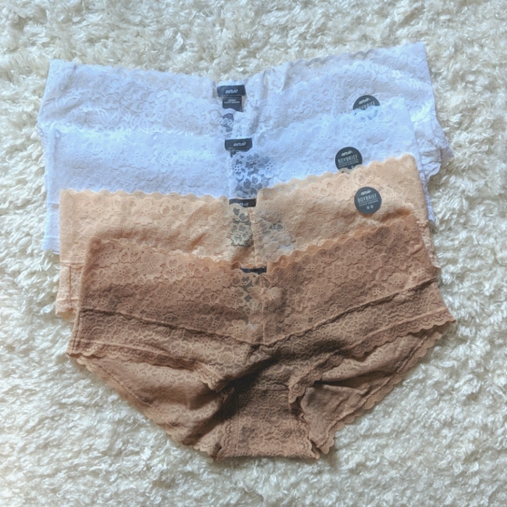 NWT Aerie Lace Boybriefs (set of 4)